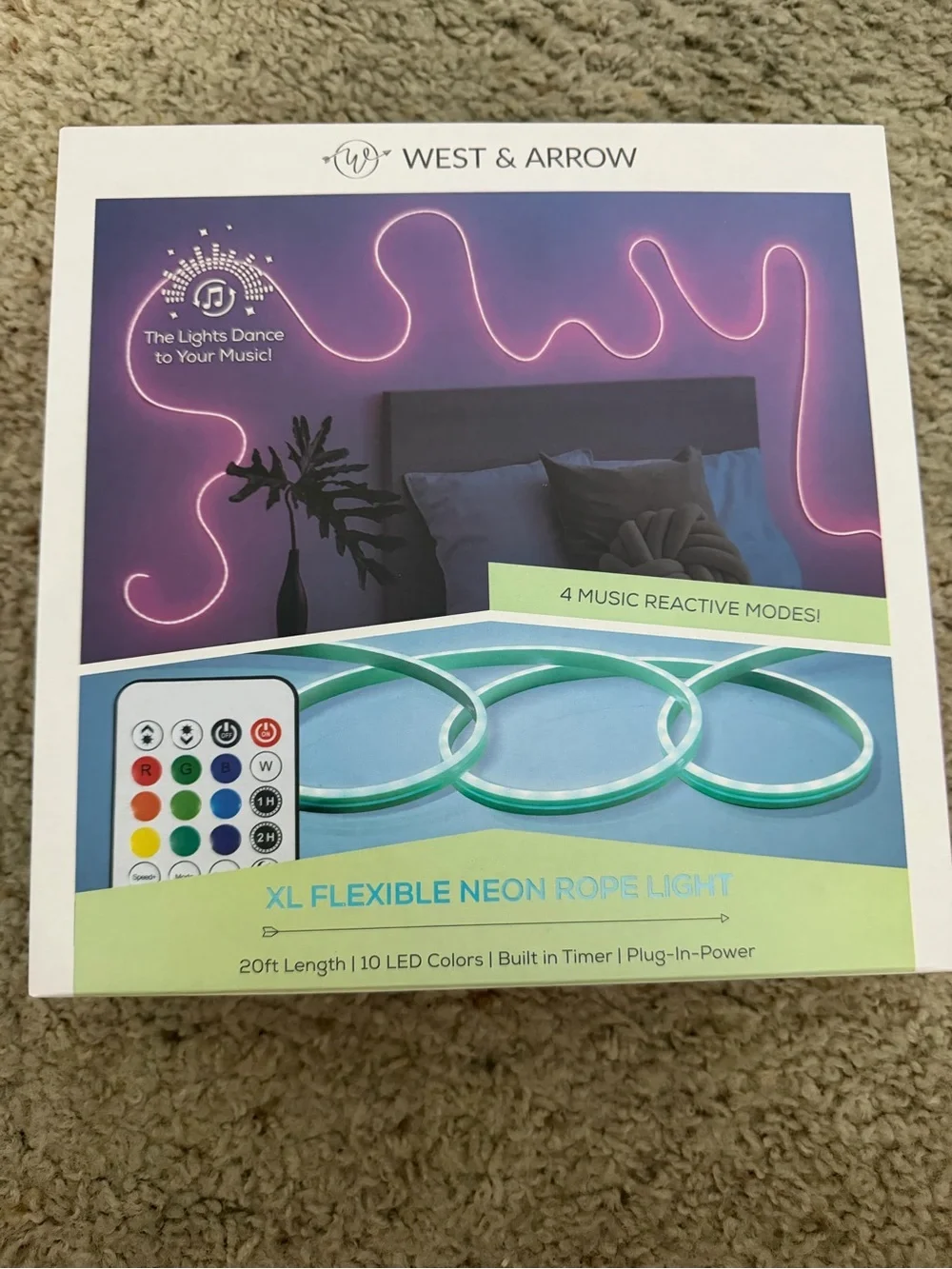 Green XL Flexible Neon Rope Light - Music Reactive